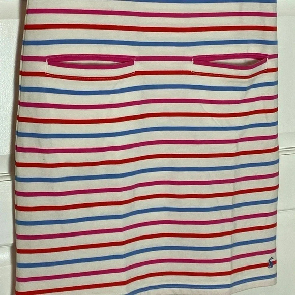 Joules Francis Striped Dress Women's Size 2 Square Neck, Two Front Pockets EUC - Picture 3 of 7